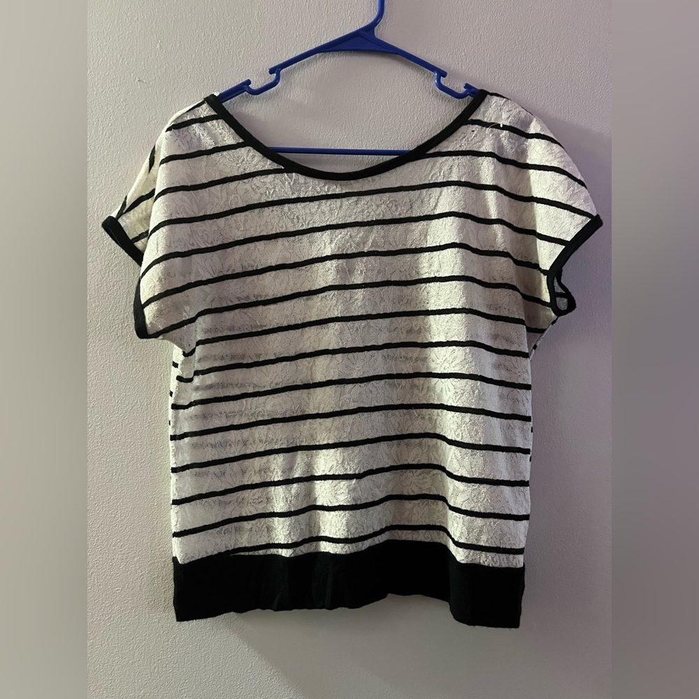 Forever21 black and white stripped blouse.